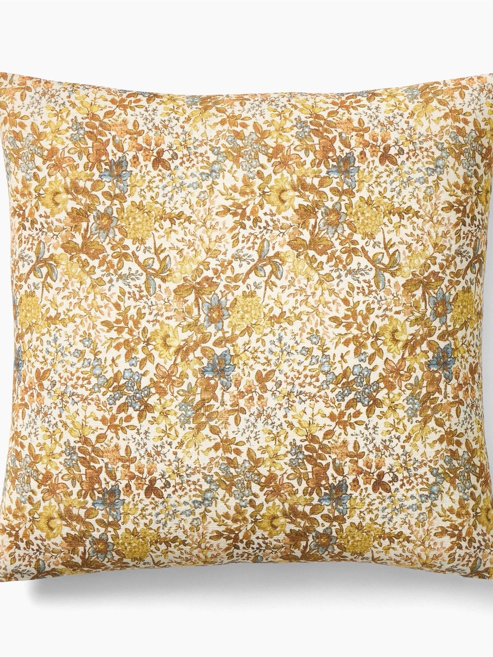 West Elm Floral Toss Pillow in Yellow, Brown & Blue